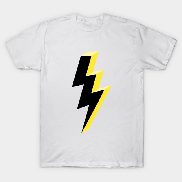 Electric Yellow and Black Lightning T-Shirt by OneThreeSix